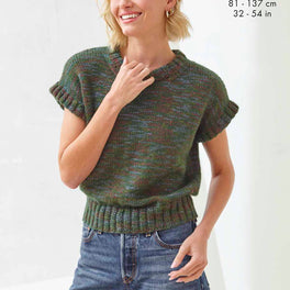 Drop Shoulder Top and Tank Top knitted in King Cole Firefly Aran