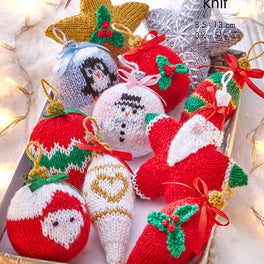 Christmas Baubles knitted in King Cole Glitz DK
