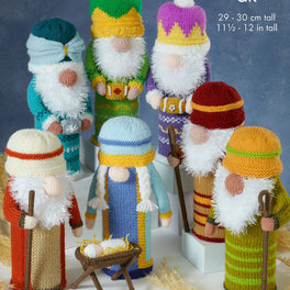Gonks Nativity knitted in King Cole Dk