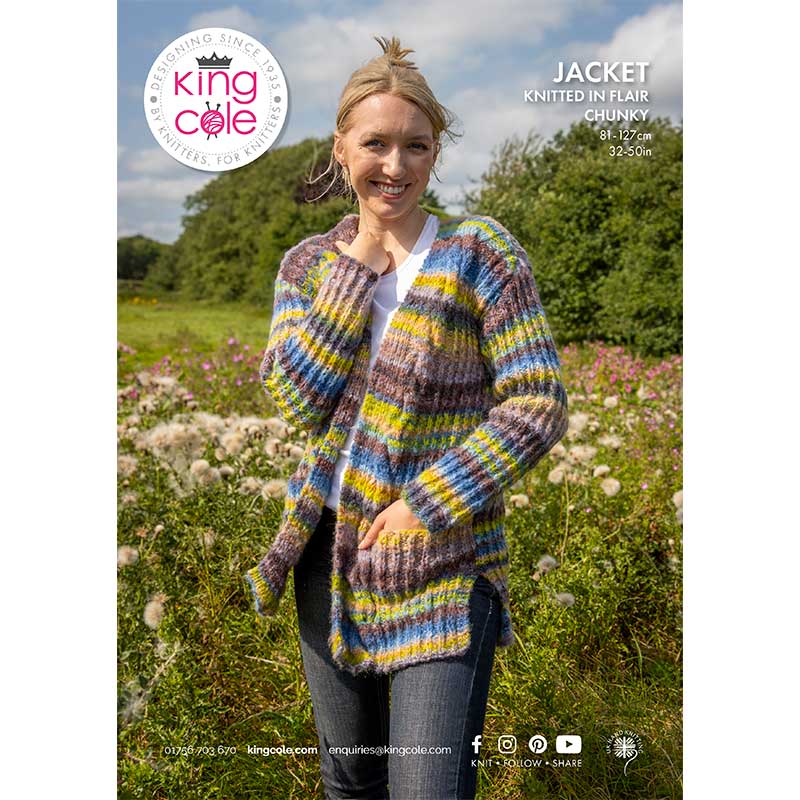Free Download - Jacket in King Cole Flair Chunky – Black Sheep Wools