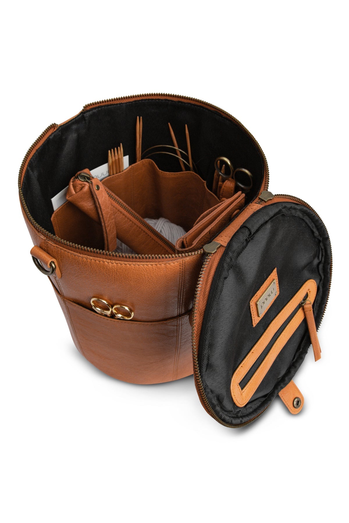 muud Saturn XL Knitting and Crochet Project Bag - Whisky – Black
