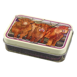 Emma Ball Rectangular Tin- Highland Coos
