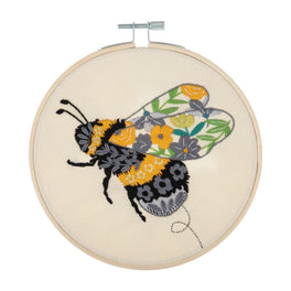 Trimits Embroidery Kit With Hoop- Floral Bee