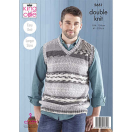 Mens Sweater and Tank Top in King Cole Fjord Dk - Digital Version 5651
