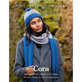 Cora I Cord Tassle Scarf & Hat in West Yorkshire Spinners Fable Aran