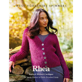 Rhea Knitted Ribbed Cardigan in West Yorkshire Spinners Fable Aran