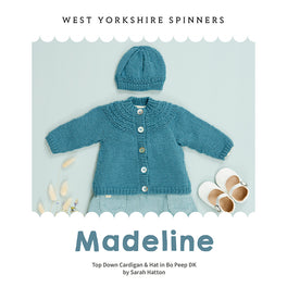 Madeline Top Down Cardigan and Hat in West Yorkshire Spinners Bo Peep Dk