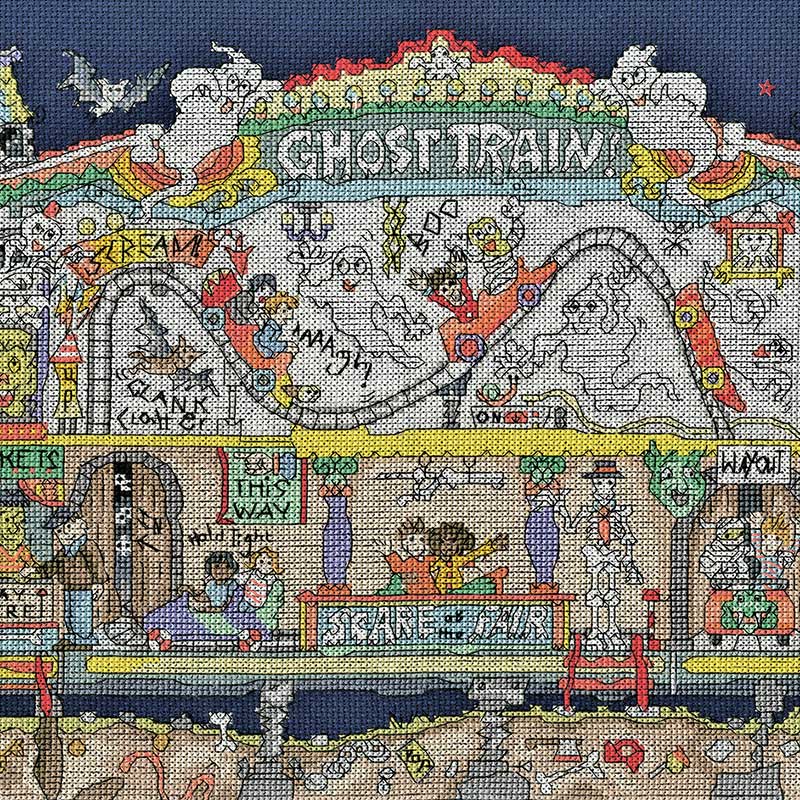 Cut Thru Ghost Train Bothy Threads Cross Stitch Kit – Black