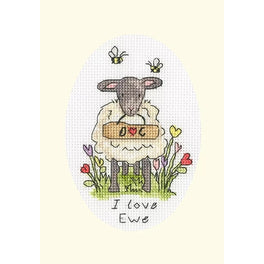 I Love Ewe - Bothy Threads Greeting Card Cross Stitch Kit