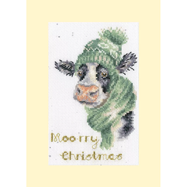 Moo-rry Christmas -  Bothy Threads Christmas Card Cross Stitch Kit