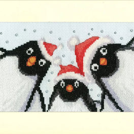 Penguin Selfie - Bothy Threads Greeting Card Cross Stitch Kit