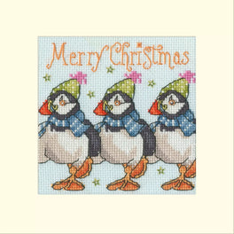 Huffin' Puffin Christmas - Bothy Threads Greeting Card Cross Stitch Kit