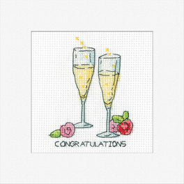 Congratualtions Greetings Card - Heritage Crafts Cross Stitch Kit