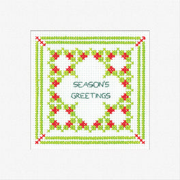 Season's Greetings Greetings Card - Heritage Crafts Cross Stitch Kit