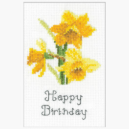 Daffodils - Heritage Crafts Cross Stitch Greeting Card Kit