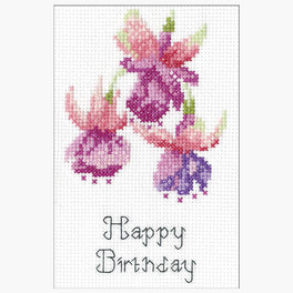 Fuchsia - Heritage Crafts Cross Stitch Greeting Card Kit
