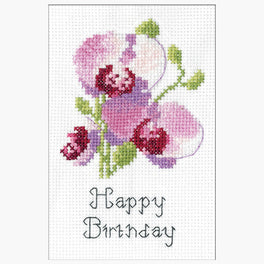Orchid - Heritage Crafts Cross Stitch Greeting Card Kit