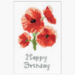 Poppy - Heritage Crafts Cross Stitch Greeting Card Kit