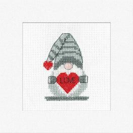 Gonk Love - Greetings Card - Heritage Crafts Cross Stitch Kit