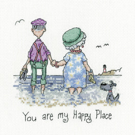 Happy Place -  Heritage Crafts Cross Stitch Kit