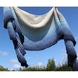 Halina Beaded Shawl - Blueberry Bambam in Scheepjes Whirl by Lynne Rowe