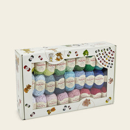 Sirdar Happy Cotton Colour Assortment - 50 Mini Happy Yarn Balls