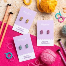 Hawthorn Handmade -  Ball of Yarn Wooden Earrings