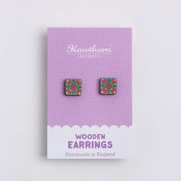 Hawthorn Handmade - Granny Square Wooden Earrings