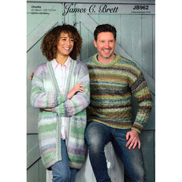 Cardigan and Sweater in James C Brett Marble Chunky