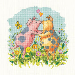 Hogs and Kisses - Heritage Cross Stitch Kit