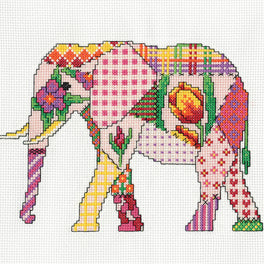 Patchwork Elephant- Heritage Cross Stitch Kit