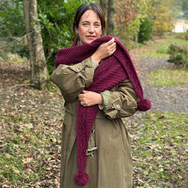Betwixtmas 2025 Knitted Cabled Shawl - Rubus in West Yorkshire Spinners Fable Brushed Aran by Sarah Hatton
