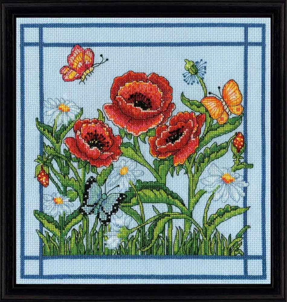 Poppies - Design Works Cross Stitch Kit – Black Sheep Wools