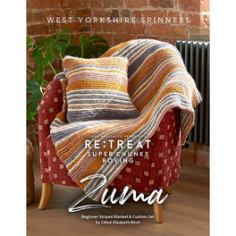 Free Download - Zuma Beginner Striped Blanket & Cushion Set in West Yorkshire Spinners Re:Treat Chunky Roving