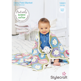 Daisy Field Crochet Blanket in Stylecraft Naturals Bamboo+ Cotton DK - Digital Version 10001