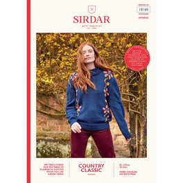 Women’s Floral Intarsia Sweater in Sirdar Country Classic Worsted