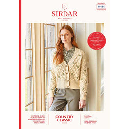 Embroidered Lattice Cable Cardigan in Sirdar Country Classic Worsted