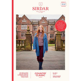 Longline Textured Bobble Detail Cardigan in Sirdar Country Classic Worsted - Digital Version 10167