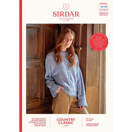 Relaxed Cable Bell Sleeve Sweater in Sirdar Country Classic Worsted