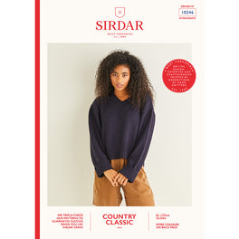 Free Download - Boxy V Neck Sweater in Sirdar Country Classic 4Ply