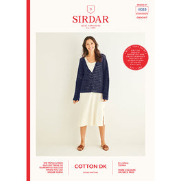 Free Download - Crochet V Neck Cardigan in Sirdar Cotton DK