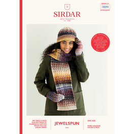 Serpent Cable Hat, Scarf & Mitts in Sirdar Jewelspun Aran