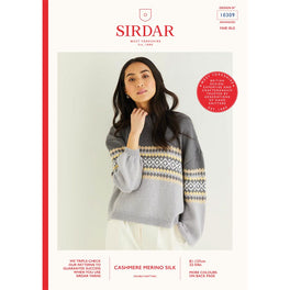Fair Isle Placement Sweater in Sirdar Cashmere Merino Silk Dk - Digital Version 10309