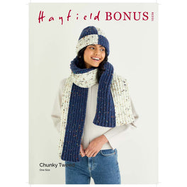 Hat and Scarf in Hayfield Bonus Chunky Tweed - Digital Version 10338