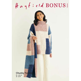 Sweater and Scarf in Hayfield Bonus Chunky Tweed