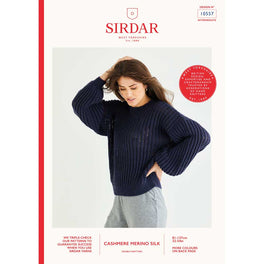 Airtex Ribbed Sweater in Sirdar Cashmere Merino Silk Dk - Digital Version 10557