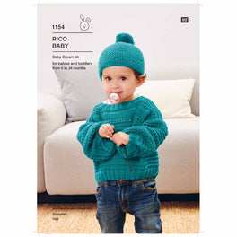 Sweater and Hat in Rico Baby Dream Dk