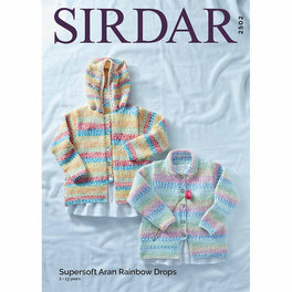 Jacket in Sirdar Supersoft Aran Rainbow Drops