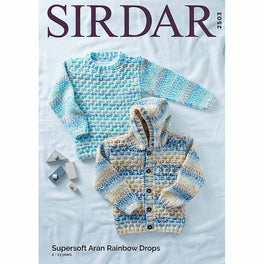 Sweater and Hooded Cardigan in Sirdar Supersoft Aran Rainbow Drops