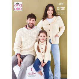 Sweaters & Cardigan Knitted in King Cole Fashion Aran - Digital Version 3019